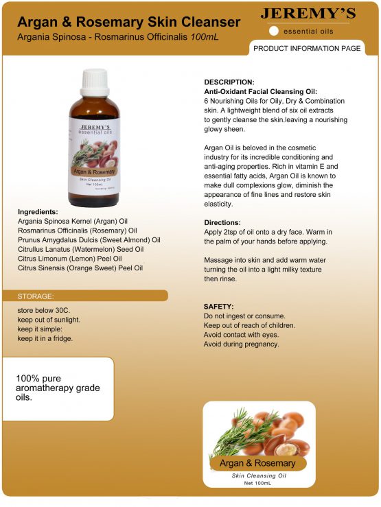 Argan & Rosemary Skin Cleansing Oil - Image 3